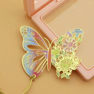 Marker Book Lovers Student Stationery Page Metal Reading Bookmark Hollowed Butterfly Flower Paginator