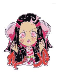 Brosches kamado nezuko emalj stift anime stift märken på ryggsäck söta saker tillbehör för smycken japansk manga år gåva8440085