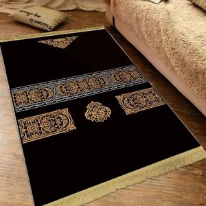 Tappeto di preghiera coperta del tappeto musulmano con tassel tappetino islamico coperta ricami portatili decorazioni per la casa personalizzata 240403