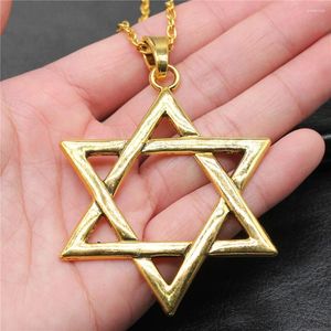 Pendant Necklaces Fashion 3 Colors 75x59mm Large Star Of David Necklace For Women Men Punk Hiphop Long Chain Jewelry Accessories