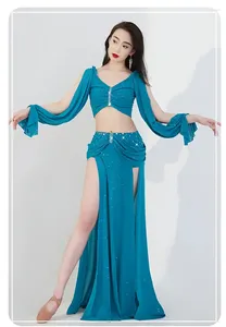 Stage Wear Bellydance Costume Luxory For Women Belly Dancing Clothes Set Top Sexy Long Skirt 2pcs Dance Outfit Whole Sale Clothing