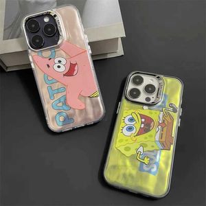 Cell Phone Cases Luxury Plating Glossy Cartoon Comic Couple Phone Case For Iphone 15Promax 15Pro 15 14Pro 14 13Pro 13 12Pro 12 Pro Max Back Cover J240418