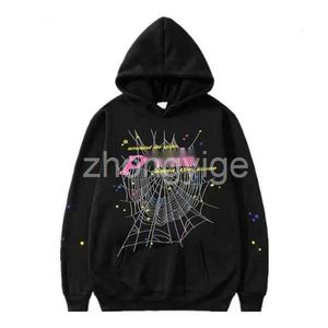 Spider Hoodie Young Thug 555555 uomini Designer Foger Fog Hoodie Stampa in schiuma di alta qualità Spider Web Sighirle rosa Pink Pullover Y2K Dimensioni S-XXL 8BRR