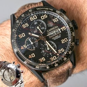 Original Herren Uhr Carrera Kaliber 16 Chronograph Automatische Bewegung Uhren Designer Uhr mit Box Montre Relojes Dhgate Neu