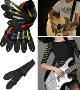 Verstellbarer Gitarrengürtel gewebter Nylon -Gitarrengurt mit Lederenden für elektrische Akustik -Volksgitarre bequem 5568724