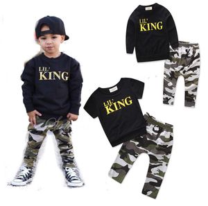 BABY MAUUFFAGE OUTFITS BABY BOY COSTO LETTERA TOPCAMOUFFAGE PANTS 2PCSSET CATTON CAMBINI DESIGNER GIODSI BOY4894578