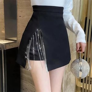 Unregelmäßiger hoher Taille A-Line-Rock Frauen Paket Hüfte Frühling Sommer Schwarzer Korea Mode Slim Women Short Trend Design 240418