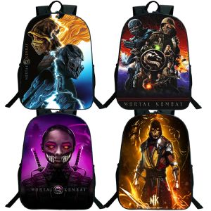 Рюкзаки для мальчиков девочки Mortal Kombat рюкзак мультфильм игры школьные сумки подростки школьные рюкзаки красивые 3D -печатные рюкзак
