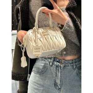 Evening Bags Small and exquisite pleated womens bag Boston womens bag fashionable and casual one shoulder crossbody bag mini handbag pillow bag