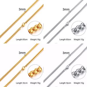 Mens 3mm 14k Yellow Gold Thick Golden Link Chain Necklace for Men Gift Boyfriend Dad Husband with 24inch en