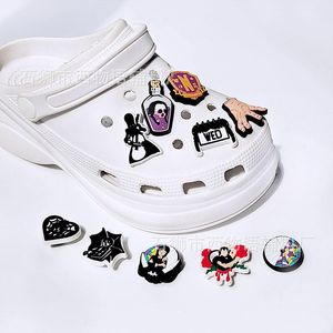 Anime charms wholesale childhood memories adams family characters funny gift cartoon charms shoe accessories pvc decoration buckle soft rubber clog charms