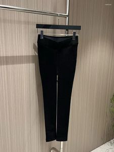 Pantaloni femminili imbottiti alti pantaloni elastici di moda versatile casual 2024 autunno 1124
