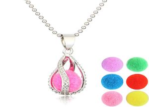 Locket Pendant Necklace Censer Aromatherapy Essential Oil Diffuser Necklace Pendants Skicka kedja och oljekuddar som G9540953