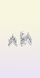 Tiara Wishbone Stud Earrings Authentic 925 Sterling Silver Studs Fits European Style Studs Jewelry Andy Jewel 298274CZ2042055