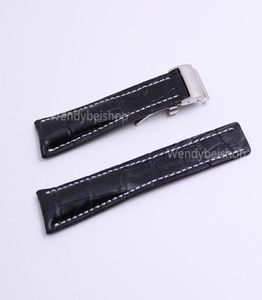 Watch Bands CARLYWET 22 24mm20mm Clasp Black Real Cowhide Leather Wrist Band Strap Belt For Super Ocean 18847035147