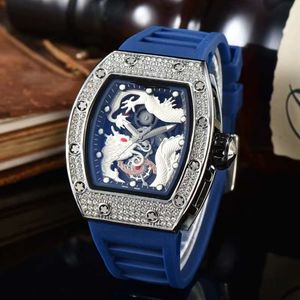 Hollow Night Glow Men's with Diamond Inlaid Dragon Face Chinese Style Watch