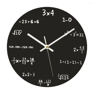 Relógios de parede redondo relógios matemáticos 30x30cm fórmulas de matemática grandes assistir preto para o quarto decorativo de quarto de casa