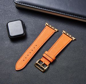 För Apple Watch Leather Band 38mm 40mm 42mm 44mm IWatch Series SE 6 5 4 3 2 Högkvalitet Lyxutbytesband2421410