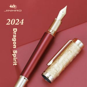 Pens Jinhao 2024 Dragon Spirit Penna Fondazione Lusso F HeartBeat Pen Pen Student Stationery Stationery Business Office Forniture