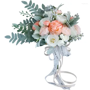 Decorative Flowers Weddings Decoration Table Centerpiece Flower Arrangement Silk Holding Artificial Wedding Bouquet