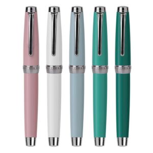 Pens Majohn New Moon 3 Metal Lacquer Fountain Pen Iridium EF 0.38mm/F 0.5mm /EF Bent Nib 0.6mm Ink Writing Pen Office School Supplies