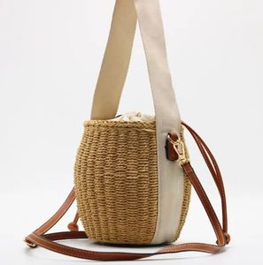 Bolsa de balde de moda bolsa de designer bolsa de luxo bolsa de ombro bola crossbody saco de compras de palha feminina