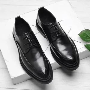 Walking Shoes Men Wedding Lace Up Leather Business Dress Casual Youth British Style Spring Autumn Black