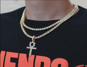 collana a sospensione dorata hip hop calda per uomo gioielli con catena da tennis placcata in oro collana crtoss della collana 7619939