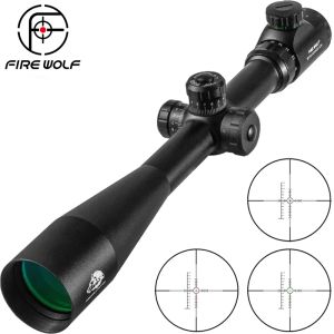 SCOPES Fire Wolf 1040x50 E Scope Long Range Riflescope Side Wheel Parallax Optic Sight Rifle Hunting Scopes Sniper Rifle Sight