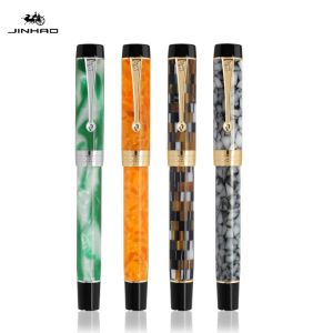 Pens JINHAO 100 Centennial Resin Fountain Pen Multicolor Golden Clip Colourful Calligraphy Wholesale Writing Business Pens New