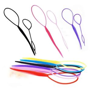 NYA 4 PCS HÄNGLIGALT HÅR STYLING VERKTYG PLAX NEELD PONYALT TOPSY LOOP HÅRBUN MAKER BRAIDS Beauty Accessories Hairdress Toolplastic Needle Hair Bun Maker