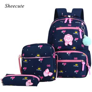 Zaini 3pcs/set women zaino per bambini borse per bambini per adolescenti zaini da viaggio borse da viaggio per studente