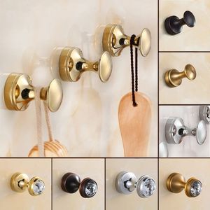 Wandmontierte Retro Kupferrobe Haken Antiquitätenhaken Haken Kristall Messing Badetuch Kleidung für Badezimmer 240407