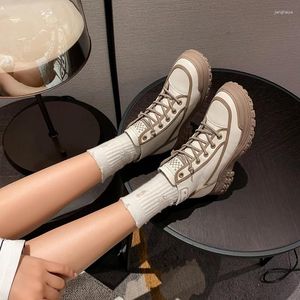 Casual Shoes 2024 Women's Sneakers Platform Winter Fashion White Ladies High Top Vulcanized Genuine Leather