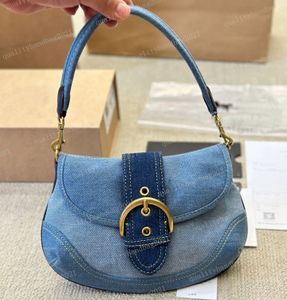 24 New Denim SOHO Handbag Designer Luxury Classic Underarm Bag Fashion Shoulder Bag High Quality Denim Phone Bag Makeup Bag LR