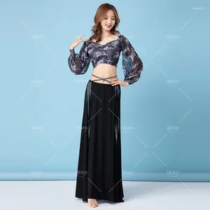 Sahne Giyim Modelleri Belly Dance Top uzun etek seti takım elbise seksi kadınlar kıyafetleri Çin kostümü