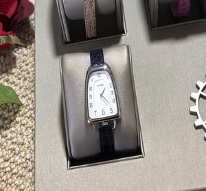 Mode Unique Arc Digital Dial Watch Ladies äkta läderbrev logotyp armbandsur berömd varumärke kvinnor galop klockor7096513