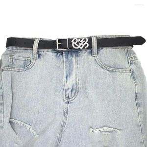 Gürtel pu Leder Herz Metallschnalle Frauen Buchstürme Cross Gürtel Kleid weibliche Jeans Taillenhose Einfache Dekoration