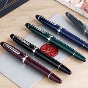 Pens Mohn P136 Metal Copper Piston Resin Fountain Pen 20 Ink Windows Ef/f/m/flat Nib Office School Supplies Ink Writing Gift Pen