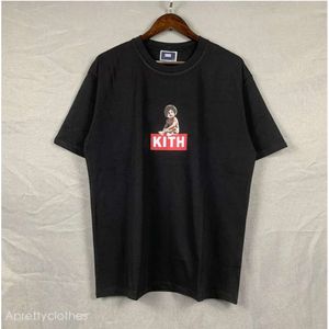 Kith TシャツハイストリートタイドブランドKite Men'sTシャツストリートビュー印刷された男女用の短袖ローズタイルティーコットントップスKith 560