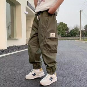 Trousers Spring Autumn Children's Clothing Boys Cargo Pants Casual Sweatpants Korean Fashion Pockets Solid