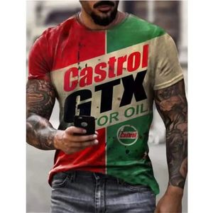 Retro mens Tshirt 3D printed American top short sleeved oversized hiphop Oneck cotton clothing Camiseta 240417
