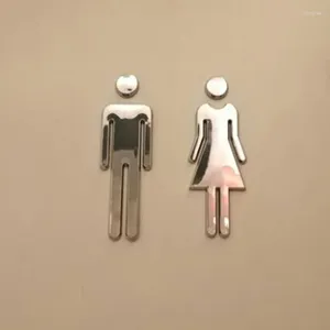 Wandaufkleber Acryl -Toilettensymbol Kleber unterstützte Männer und Frauen oder Unisex Badezimmerschild für El Office Home Restaurant