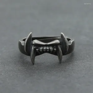 Cluster Rings Designer's Unique Creative Autism Art Thai Silver Opening Adjustable Ring Personality Fashion Cold Wind Men's Jewelry