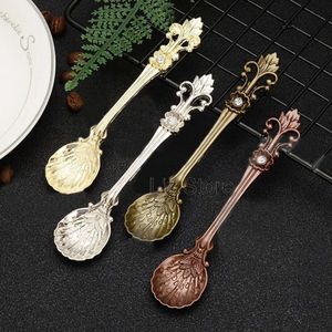 Metal esculpido Crown Spoon Vintage Spoons Spoons Gelo Cream Scoop Juice Milk Tea Spirrs Scoops Ferramentas de cozinha TH0919 S RERS S