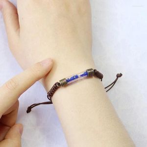 Link Bracelets Creative Curve Tube Screw Cap Cotton Bracelet Fashion Women Men Adjustable Handmade Cord Valentine's Day Gifts