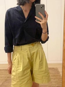 女性用ブラウス日本風のテクスチャーポプリンコットン長袖のシャツスーツカラー