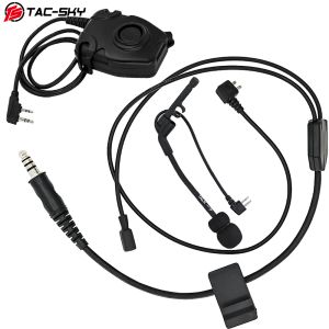 Acessórios Tacsky Yline Kit com microfone U94 PTT ou Peltor PTT e fone de ouvido COMTAC Adequado para fone de ouvido de caça ao ar livre Comtac ao ar livre