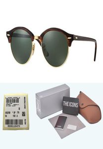 Markendesigner runde Sonnenbrille Glaslinsen Acetat Rahmen Sonnenbrillen Frauen Frauen fahren UV400 Oculos Master mit Fällen und LaBe4959794