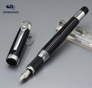Pens Jinhao 189 Çeşme Kalemi Siyah Metal Ofis Kırtasiye Lüks Marka Adamı İş hediyesi için mürekkep kalemleri yazıyor